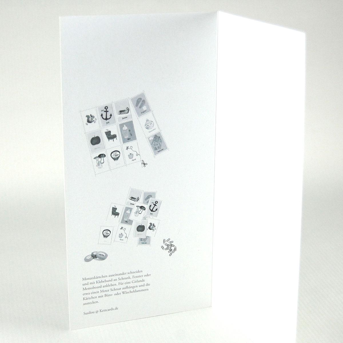 Recyclingkarte zum Basteln: 12 Monate