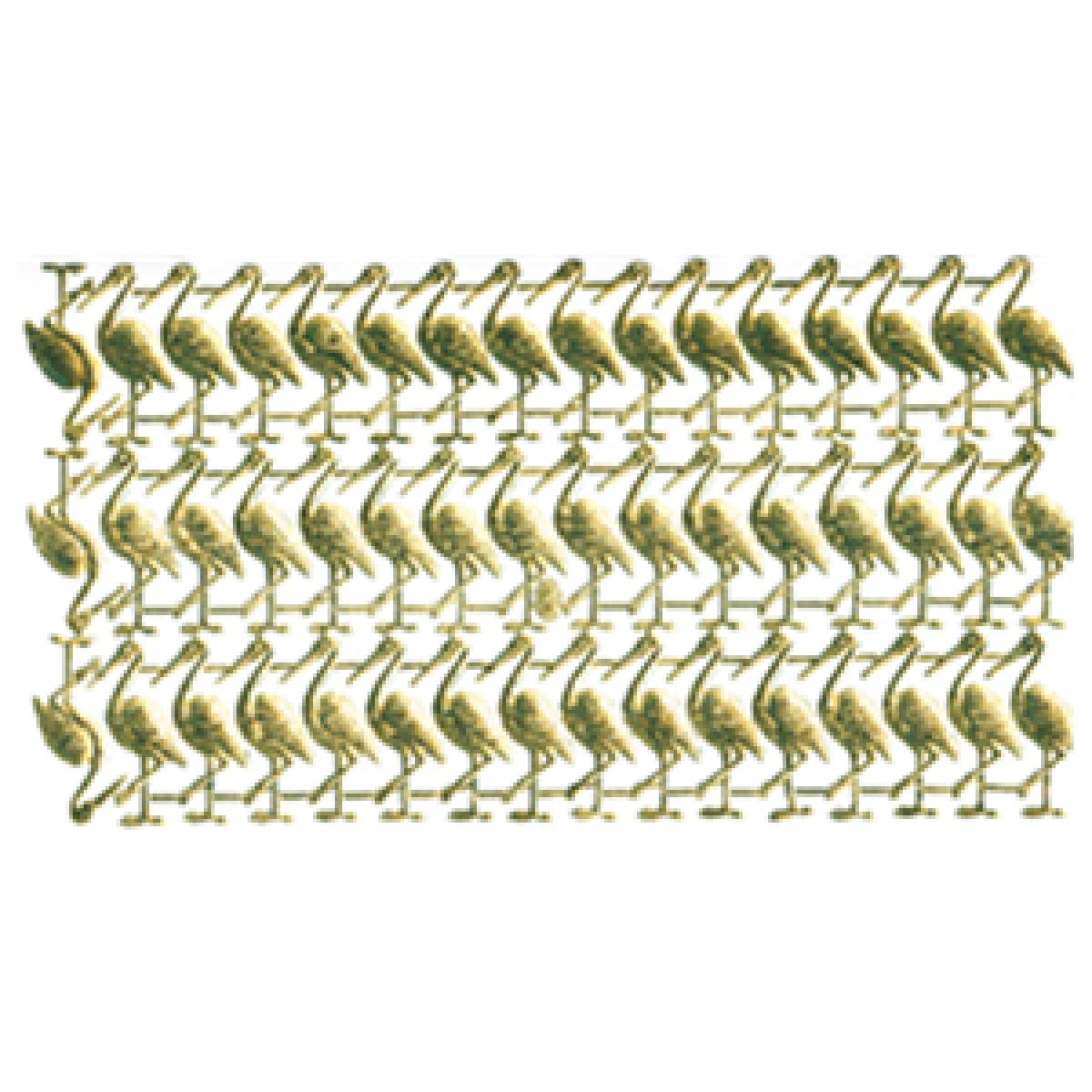 goldenes Glanzbild: 48 Störche