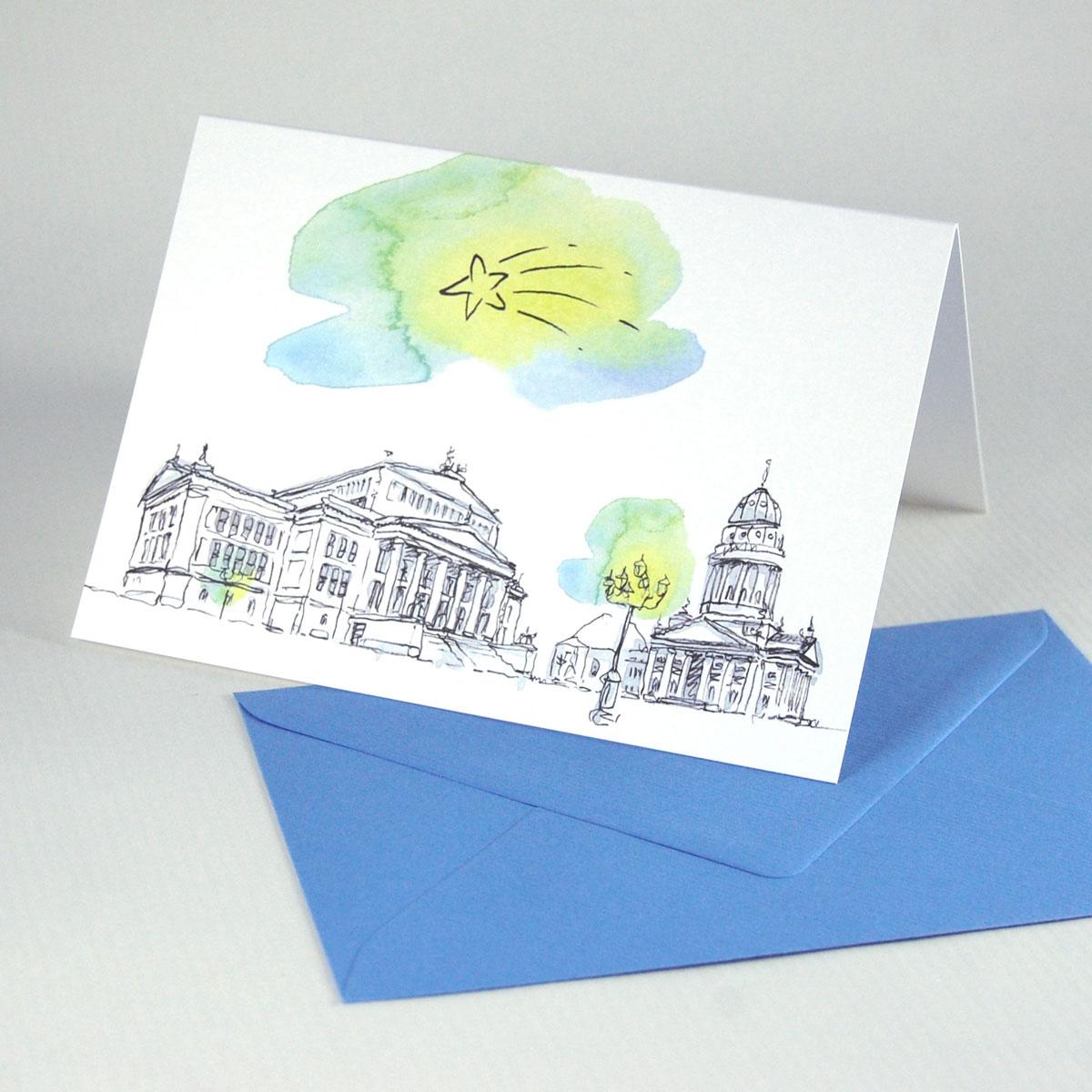 10er Set Berlin-Weihnachtskarten mit Kuverts: Gendarmenmarkt