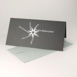 10er Set Weihnachtskarten mit silbernen Kuverts: Liebe und Glück