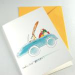 10er Set Osterkarten mit Kuverts: der Osterhase kommt mit dem Auto