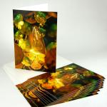 10er Set Weihnachtskarten mit Umschlägen: Glühbirne am Baum