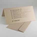 Abgehakt - witzige graue Recycling-Weihnachtskarte mit Recyclingumschlag