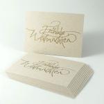 10 graue Minikärtchen: Fröhliche Weihnachten