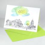 Gendarmenmarkt - Berlin-Weihnachtskarte mit hellgrünem Umschlag