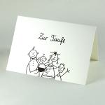 witzige Taufkarte mit Familie: Zur Taufe