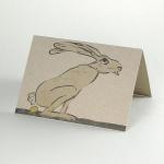 Recycling-Osterkarte: Hase der ein goldenes Ei legt