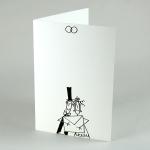 witzige Hochzeitseinladung: Brautpaar mit Briefumschlag