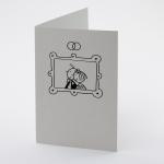 witzige Hochzeitskarte: Brautpaar im Rahmen (Graupappe)