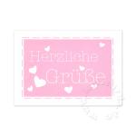 rosa Postkarte: Herzliche Grüße