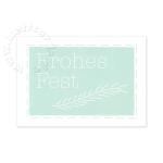 pastellgrüne Weihnachts-Postkarte: Frohes Fest