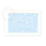 hellblaue Weihnachts-Postkarte: Happy Holidays