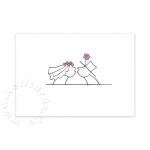 Postkarte für die Hochzeit: küssendes Brautpaar