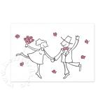Postkarte für die Hochzeit: tanzendes Brautpaar