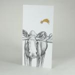 Recycling-Weihnachtspostkarte: Elch mit goldenem Stern