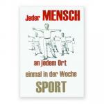 Postkarte: Jeder Mensch an jedem Ort, einmal in der Woche Sport