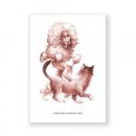 Postkarte: Pudel Ponto und Kater Murr  (E.T.A. Hoffmann)