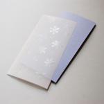 zweiteilige Weihnachtskarte: Schneeflocken (transparenter Karton)