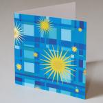 große quadratische Weihnachtskarte: Sterne, stark reduziert