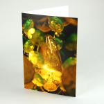 Foto-Weihnachtskarte: Glühbirne am Baum