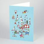 Weihnachtskarte: Kommunikation (Telefonieren, quatschen, reden, singen...)