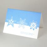 hellblaue Weihnachtskarte: Gute Wünsche für Weihnachten...