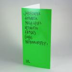 grüne Weihnachtskarte mit Text: Superduper ...