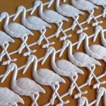 Papieroblate: weiße Störche