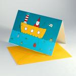 10er Set Weihnachtskarten mit Kuverts: Der Weihnachtsmann beim Angeln