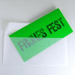 10er Set grüne Weihnachtskarten mit Umschlag: FROHES FEST